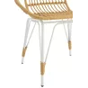 Chaise intérieur-extérieur en rotin et métal PINGO (Naturel, blanc)