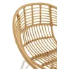 Chaise intérieur-extérieur en rotin et métal PINGO (Naturel, blanc)