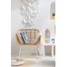 Fauteuil intérieur-extérieur en rotin et métal PINGO (Naturel, blanc)