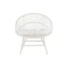 Fauteuil à bascule intérieur-extérieur en roseau et métal PONETTE (Blanc)