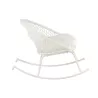 Fauteuil à bascule intérieur-extérieur en roseau et métal PONETTE (Blanc)