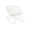 Fauteuil à bascule intérieur-extérieur en roseau et métal PONETTE (Blanc)