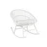 Fauteuil à bascule intérieur-extérieur en roseau et métal PONETTE (Blanc)