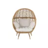 Fauteuil lounge intérieur-extérieur en roseau et métal PONETTE (Naturel)