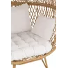 Fauteuil lounge intérieur-extérieur en roseau et métal PONETTE (Naturel)