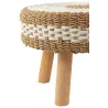 Pouf sur pied en jute OSLO (Blanc, Naturel)