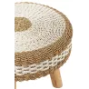 Pouf sur pied en jute OSLO (Blanc, Naturel)