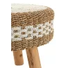 Pouf sur pied en jute OSLO (Blanc, Naturel)