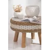 Pouf sur pied en jute OSLO (Blanc, Naturel)