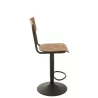 Tabouret de bar en bois et métal PLEVAN (Marron, noir)