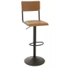 Tabouret de bar en bois et métal PLEVAN (Marron, noir)