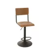 Tabouret de bar en bois et métal PLEVAN (Marron, noir)