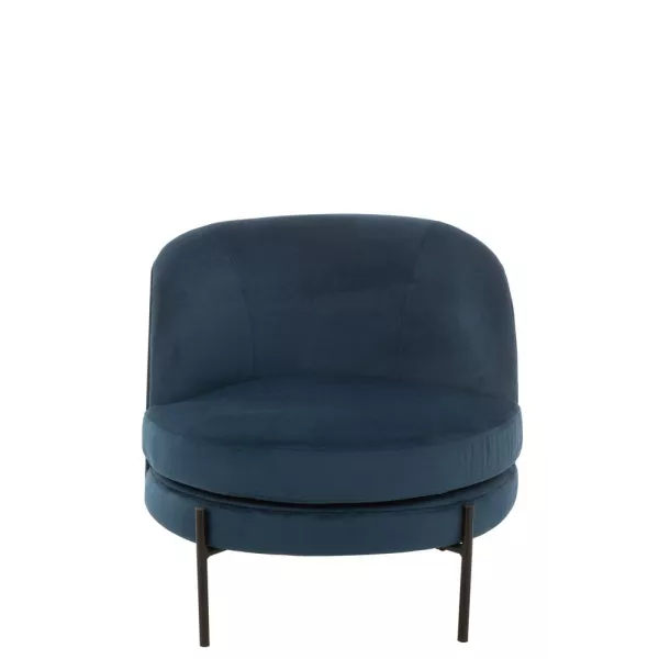 Fauteuil lougne en tissu et métal BILON (Bleu)