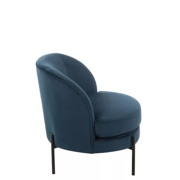 Fauteuil lougne en tissu et métal BILON (Bleu)