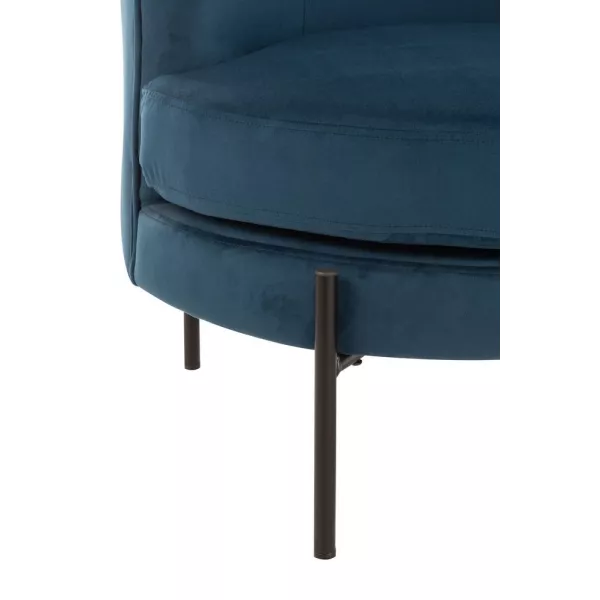 Fauteuil lougne en tissu et métal BILON (Bleu)