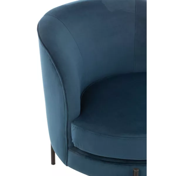 Fauteuil lougne en tissu et métal BILON (Bleu)