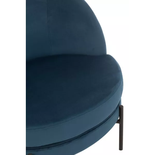 Fauteuil lougne en tissu et métal BILON (Bleu)