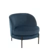 Fauteuil lougne en tissu et métal BILON (Bleu)