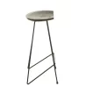 Tabouret de bar en bois de teck et métal ZIMBA (Noir)