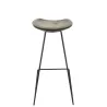 Tabouret de bar en bois de teck et métal ZIMBA (Noir)