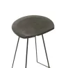 Tabouret de bar en bois de teck et métal ZIMBA (Noir)