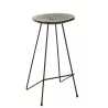 Tabouret de bar en bois de teck et métal ZIMBA (Noir)