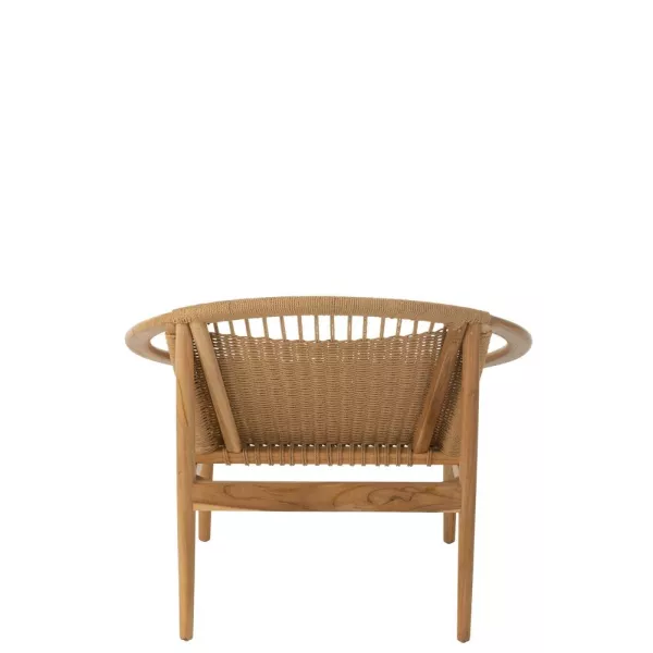 Chaise ronde en teck et corde BRIGA (Naturel)