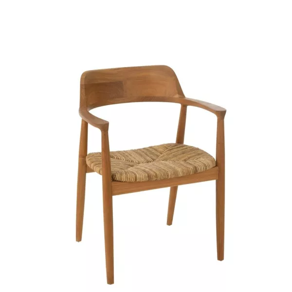 Chaise en teck et corde BRIGA (Naturel)