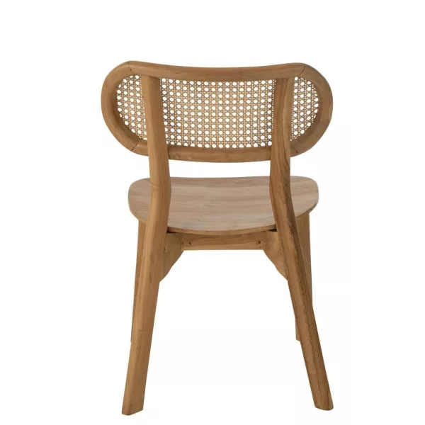 Chaise en teck et cannage BRIGA (Naturel)