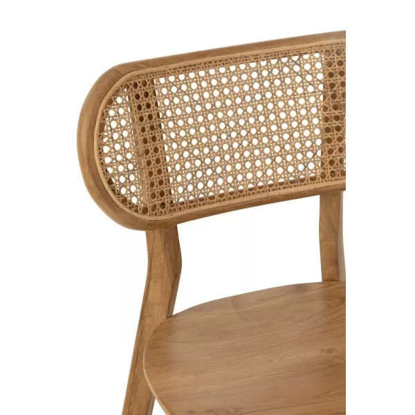 Chaise en teck et cannage BRIGA (Naturel)