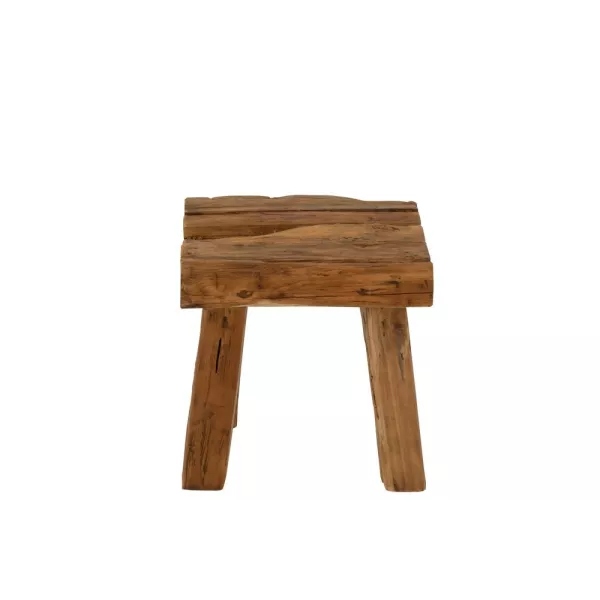 Tabouret bas en bois de teck ZOUZOU (Naturel)