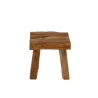 Tabouret bas en bois de teck ZOUZOU (Naturel)