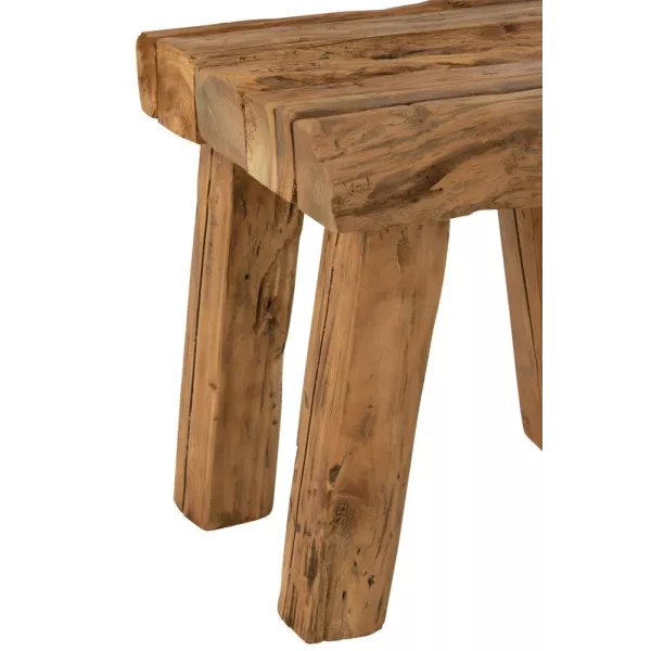 Tabouret bas en bois de teck ZOUZOU (Naturel)