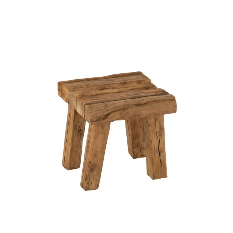 Practical as can be for this low teak wood stool