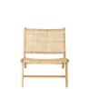 Fauteuil lounge en bois et rotin ajouré BAPIN (Naturel)