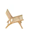 Fauteuil lounge en bois et rotin ajouré BAPIN (Naturel)