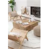 Fauteuil lounge en bois et rotin ajouré BAPIN (Naturel)