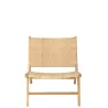 Fauteuil lounge en bois et rotin serré BAPIN (Naturel)