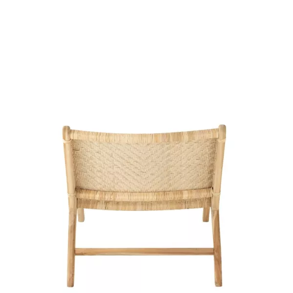 Fauteuil lounge en bois et rotin serré BAPIN (Naturel)