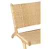 Fauteuil lounge en bois et rotin serré BAPIN (Naturel)