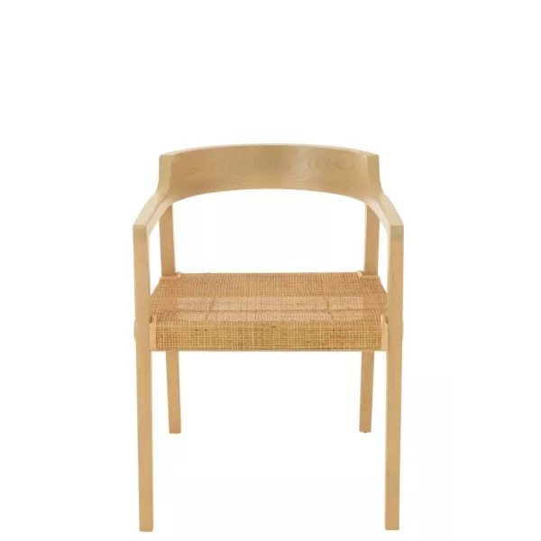 Chaise en teck et rotin PALBON (Naturel)