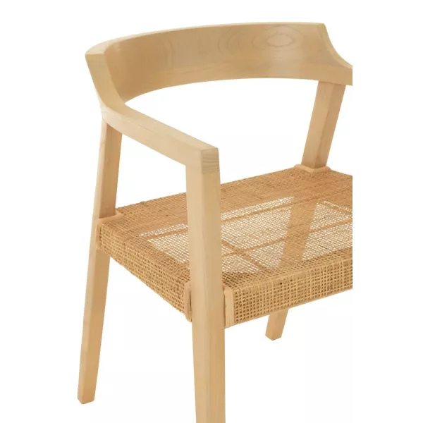 Chaise en teck et rotin PALBON (Naturel)