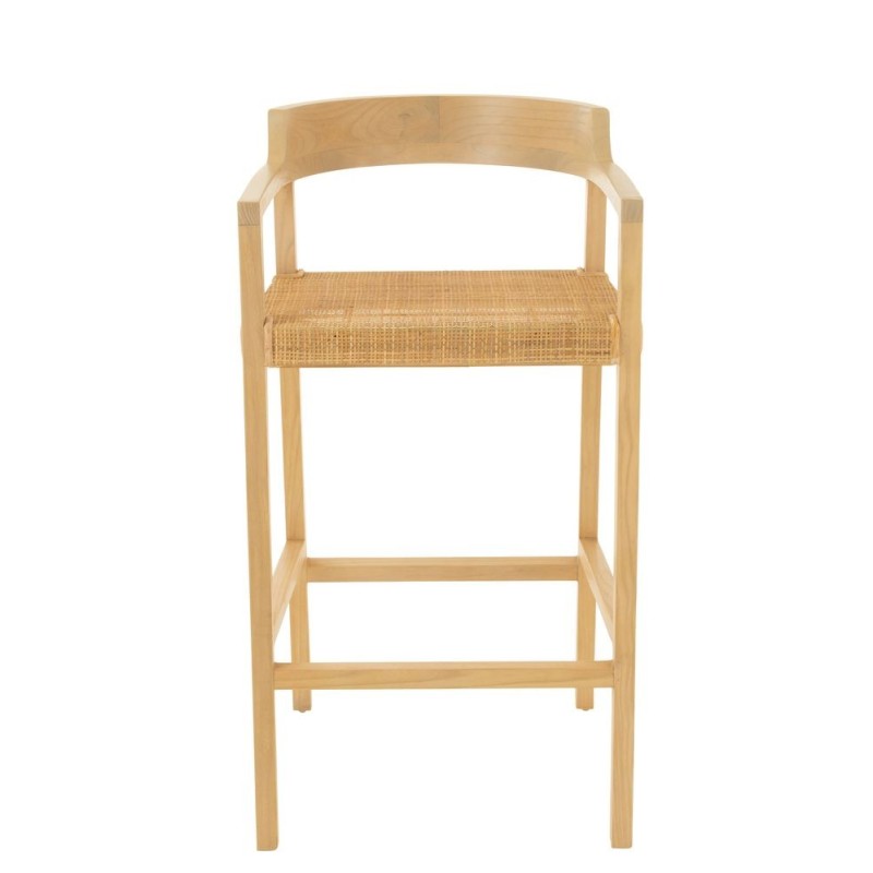 Tabouret de bar en teck et rotin PALBON (Naturel)