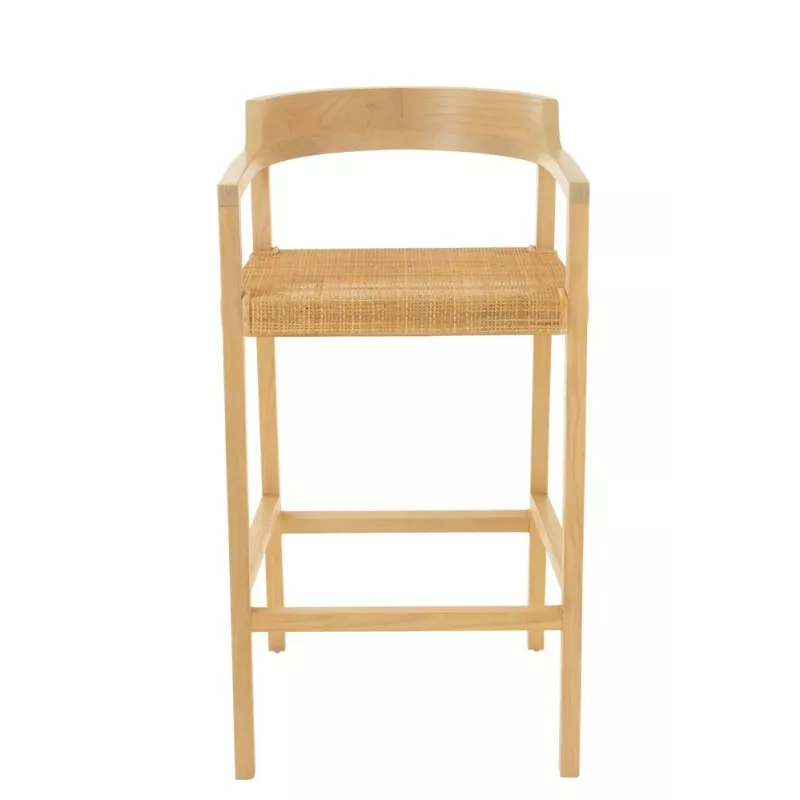 Tabouret de bar en teck et rotin PALBON (Naturel)