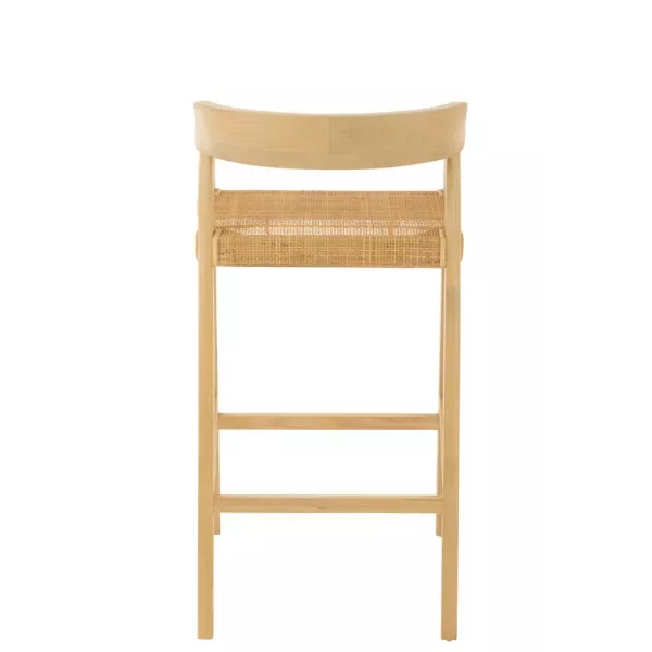 Tabouret de bar en teck et rotin PALBON (Naturel)