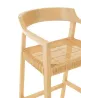 Tabouret de bar en teck et rotin PALBON (Naturel)