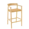 Tabouret de bar en teck et rotin PALBON (Naturel)