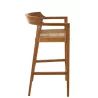 Tabouret de bar en teck et rotin PALBON (Marron)