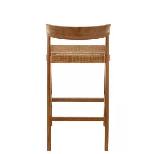 Tabouret de bar en teck et rotin PALBON (Marron)