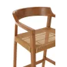 Tabouret de bar en teck et rotin PALBON (Marron)